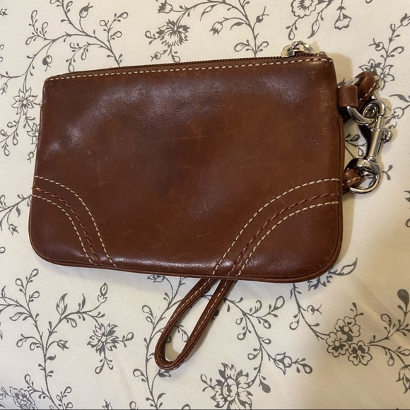 Coach Brown Leather Wristlet - Picture 3 of 3